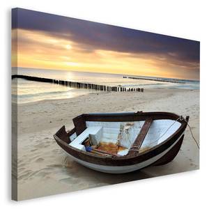 Bild Boot am Strand Beige - Holzwerkstoff - Papier - 118 x 70 x 2 cm