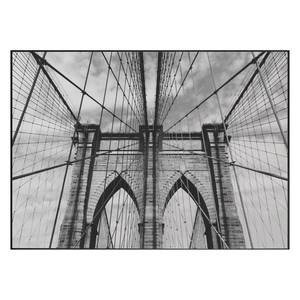 Tableau déco Brooklyn Bridge Noir - Bois manufacturé - Papier - 70 x 50 x 1.2 cm