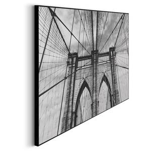 Bild Brooklyn Brücke Schwarz - Holzwerkstoff - Papier - 70 x 50 x 1.2 cm