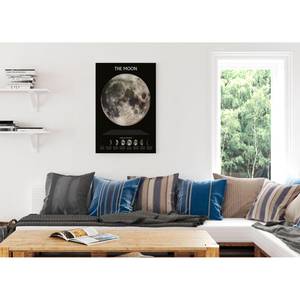 Bild Mondphasen Schwarz - Holzwerkstoff - Papier - 60 x 90 x 2 cm