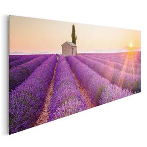 Bild Lavendel Horizont Orange - Holzwerkstoff - Papier - 156 x 52 x 2 cm