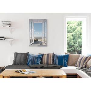 Bild Fenster zur Nordsee Blau - Holzwerkstoff - Papier - 60 x 90 x 2 cm