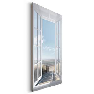 Bild Fenster zur Nordsee Blau - Holzwerkstoff - Papier - 60 x 90 x 2 cm