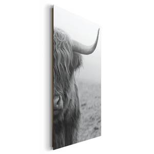 Afbeelding Bull II Zwart - Plaatmateriaal - Papier - 60 x 90 x 2 cm