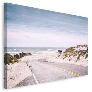 Bild Straße zum Strand Beige - Holzwerkstoff - Papier - 118 x 70 x 2 cm