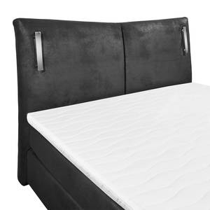 Lit boxspring Carolina Noir - Textile - 190 x 132 x 226 cm