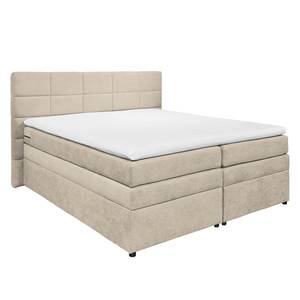 Letto boxspring Poppel Tessuto - Sabbia