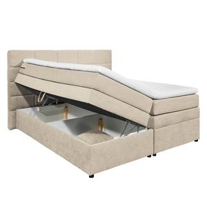 Letto boxspring Poppel Tessuto - Sabbia