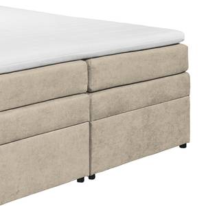 Letto boxspring Poppel Tessuto - Sabbia