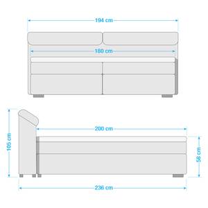 Boxspringbett Avenel Webstoff - Creme