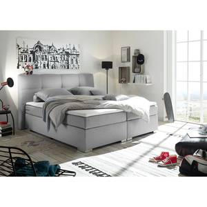 Letto boxspring Marangaroo Tessuto - Argento - 180 x 200cm