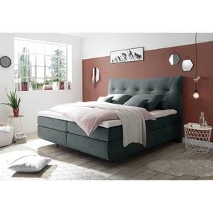 Boxspringbett Tibery Webstoff - Schwarz / Anthrazit