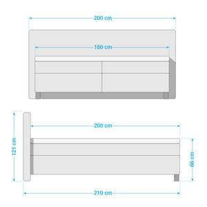 Boxspringbett Booker Webstoff - Silber