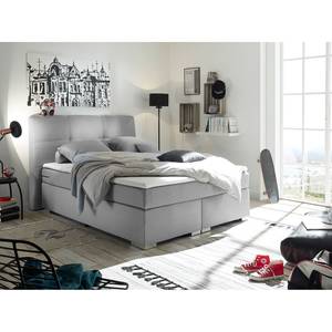 Boxspringbett Marangaroo Webstoff - Silber - 140 x 200cm