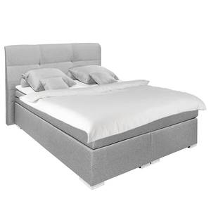 Boxspring Marangaroo geweven stof - Zilver - 140 x 200cm