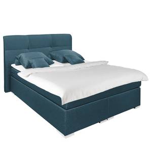 Boxspringbett Marangaroo Webstoff - Dunkelblau - 140 x 200cm