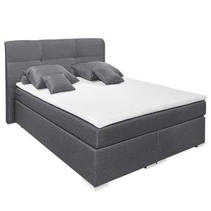 Boxspring Marangaroo geweven stof - Zwart/antraciet - 140 x 200cm