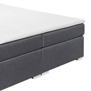 Lit boxspring Marangaroo Tissu - Noir / Anthracite - 180 x 200cm