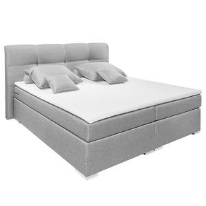 Boxspringbett Marangaroo Webstoff - Silber - 160 x 200cm