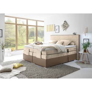 Lit boxspring Newborough Tissu - Crème / Taupe