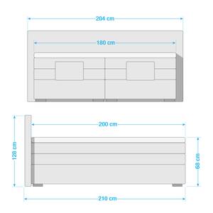 Boxspring Newborough geweven stof - Crèmekleurig/taupe