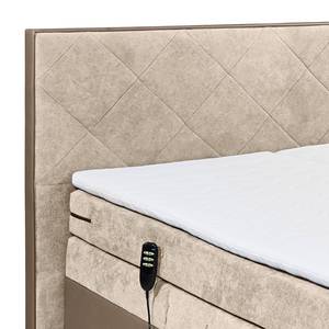 Boxspringbett Newborough Webstoff - Creme / Taupe