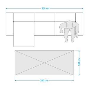 Vintageteppich Bullau Webstoff - Türkis / Schwarz - 140 x 200 cm