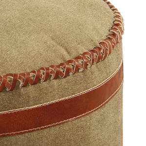 Pouf Chermside Baumwolle / Leder - Beige / Braun