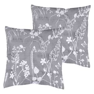 Housse coussin Field Structure (lot 2) Microfibre - Gris clair - 40 x 40 cm