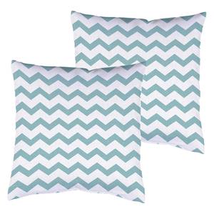 Housse coussin Jeg Structure (lot de 2) Microfibre - Bleu pastel - 50 x 50 cm