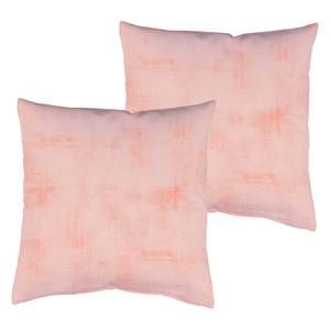 Housse coussin Uni Struture (Lot de 2) Microfibre - Rose bébé - 50 x 50 cm