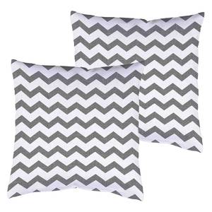 Housse coussin Jeg Structure (lot de 2) Microfibre - Gris clair - 50 x 50 cm