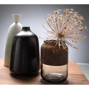Vase Colletto I Glas / Paulownia massiv - Basalt / Braun