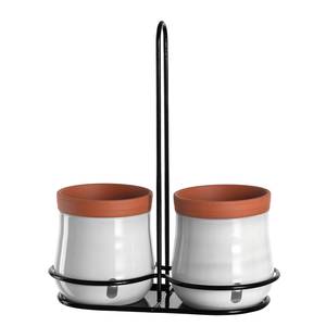Pots à fleur Serra I (4 éléments) Verre - Blanc / Noir