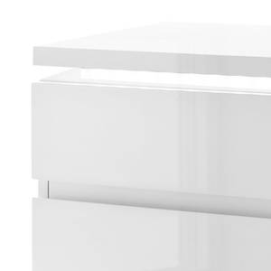 Table de chevet Nola I avec  LED - Blanc brillant - 2