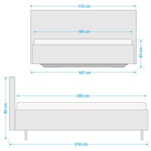 Lit SKØP VIII Gris clair / Blanc - 160 x 200cm