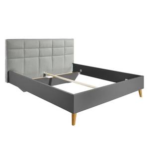 Bed SKØP IX Lichtgrijs/antracietkleurig - 160 x 200cm