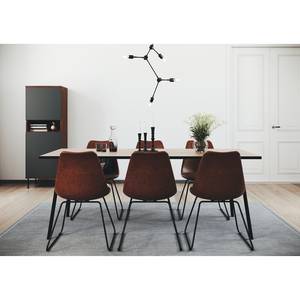 Eettafel Daxx metaal - zwart - Walnoothouten - 140 x 80 cm