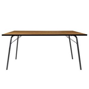 Table Daxx Métal - Noir - Placage noyer véritable - 140 x 80 cm