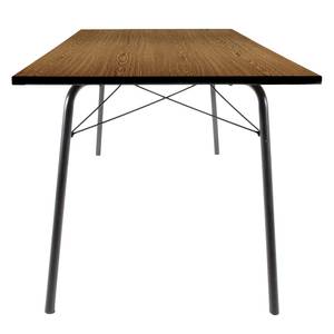 Table Daxx Métal - Noir - Placage noyer véritable - 200 x 90 cm