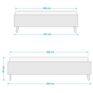 Bed SKØP XIII Grijs - 160 x 200cm