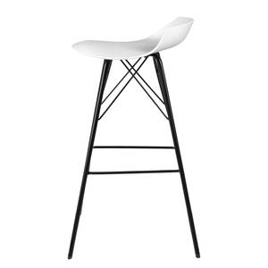 Chaises de bar Tori (lot de 2) Imitation cuir / Métal - Noir - Blanc