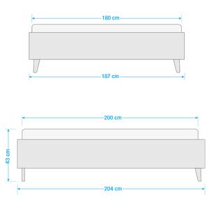 Bett SKØP XIII Grau - 180 x 200cm