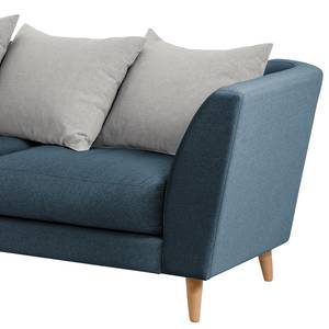 Ecksofa Charlwood Microfaser - Blau / Hellgrau