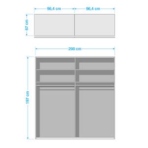 Schwebetürenschrank Innsbruck Erle, teilmassiv - 200 x 197 cm