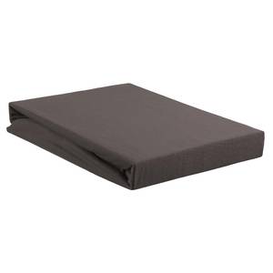 Drap-housse en jersey surmatelas double Coton - Anthracite - 160 x 210 cm