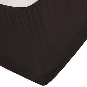 Drap-housse en lycra surmatelas double Tissu - Noir - 160 x 220 cm