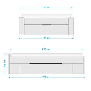 Struttura letto con 3 cassetti Scala Bianco alpino - 140 x 200cm