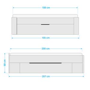 Cadre de lit Scala 3 tiroirs Blanc alpin - 180 x 200cm