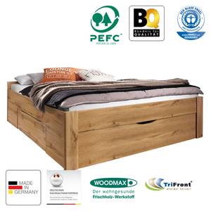 Bed Scala met 3 lades Eikenhouten Wotan look - 180 x 200cm